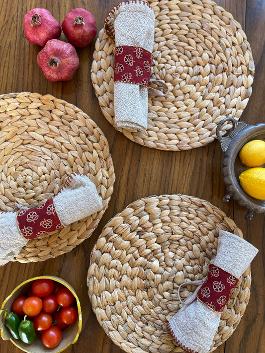 Red Napkin Tie Holder (Set of 6)