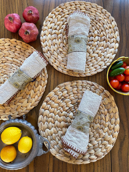 Navy & Sage Napkin Holder (Set of 6)