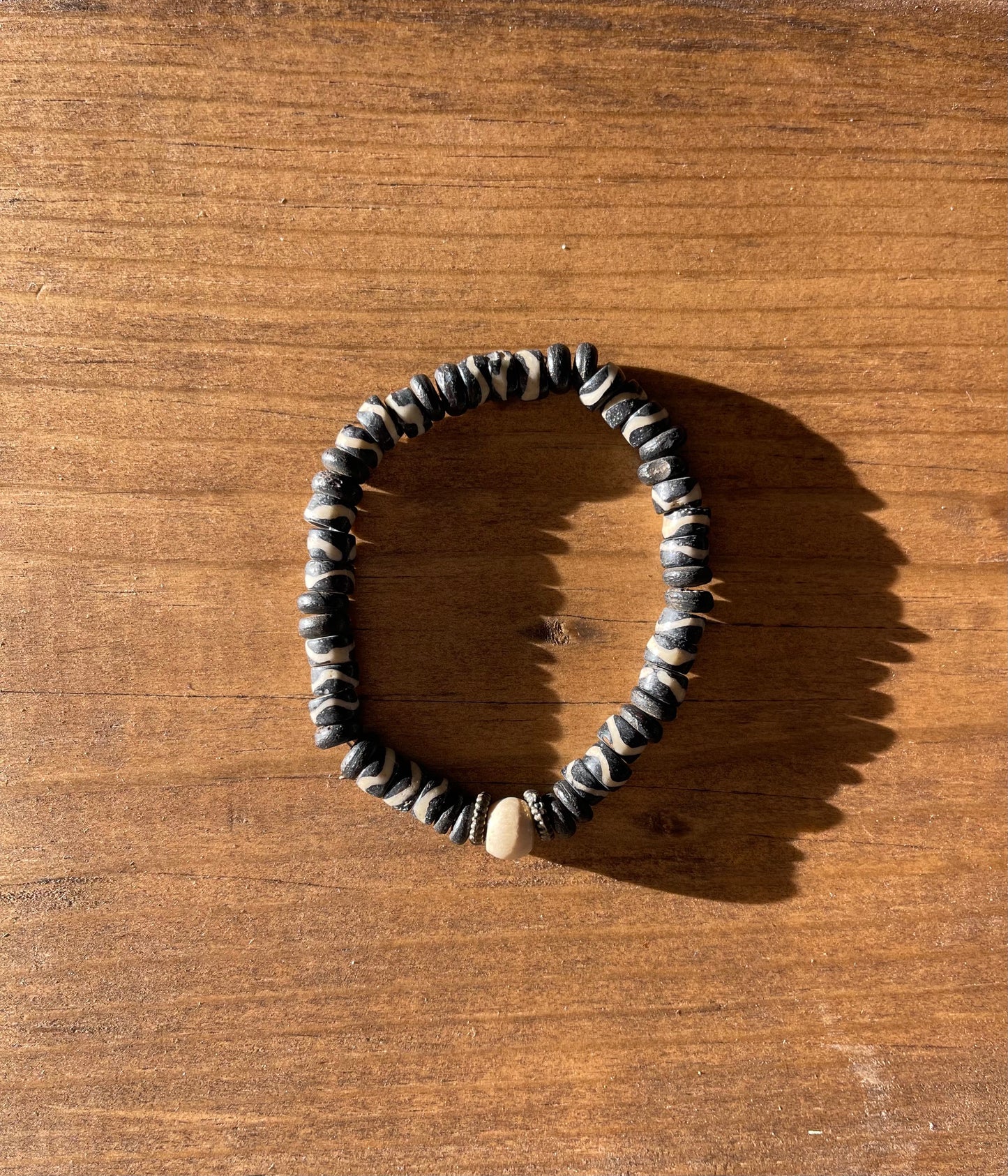 Black & White Wooden Bracelet