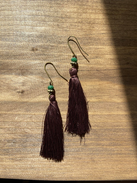 Purple Tassel Earring