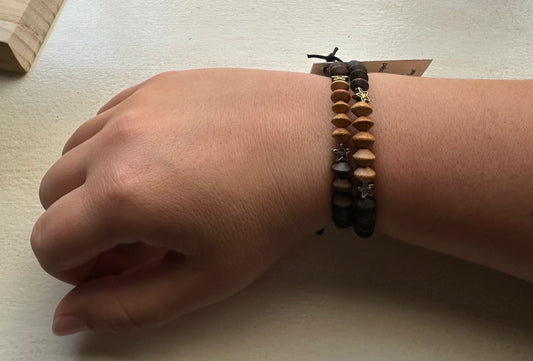 Two Toned Wooden Bracelet