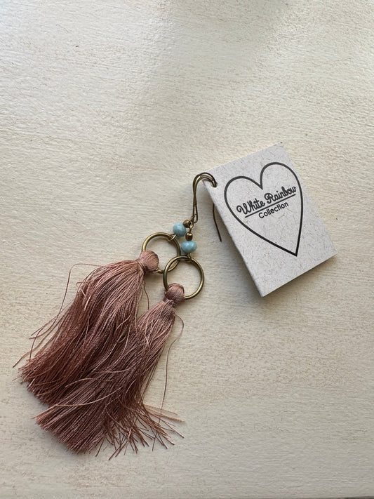 Rose Pink Tassel Earring