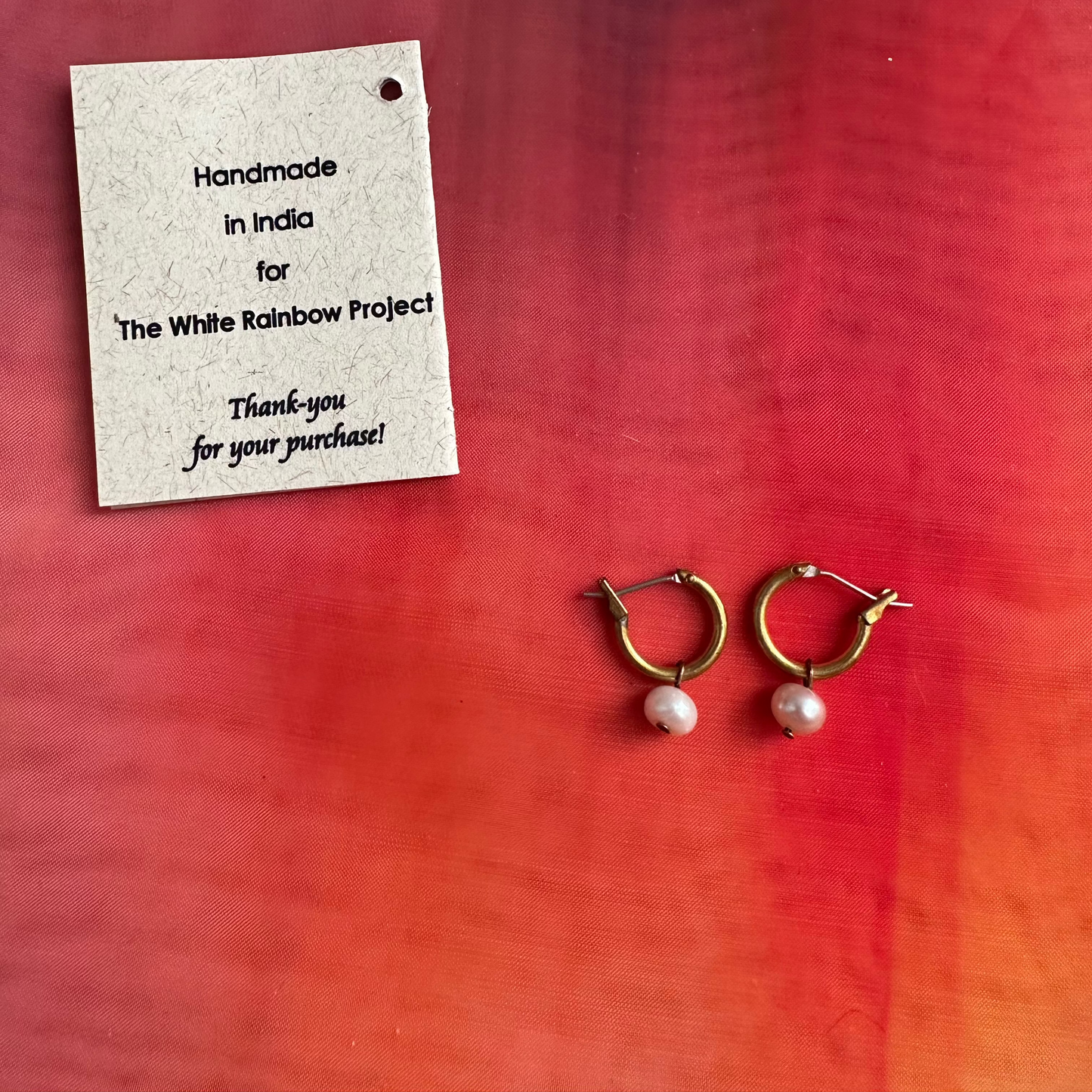 Golden Sea Pearl Mini Hoops