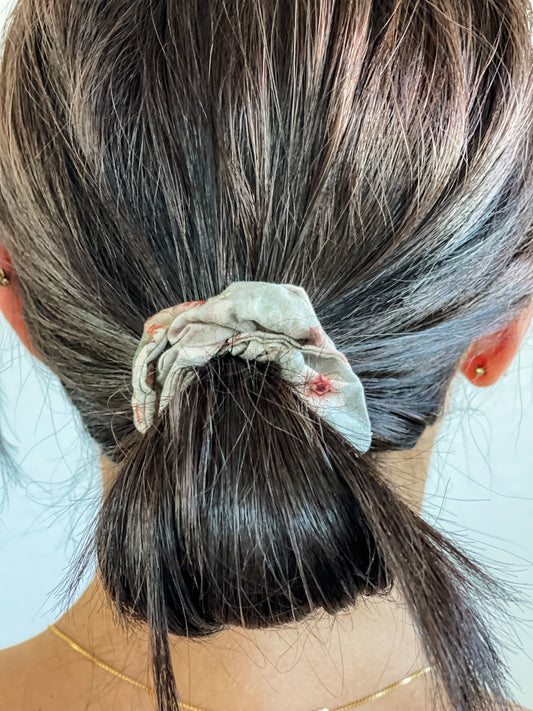 Grey Cherry Blossom Scrunchie