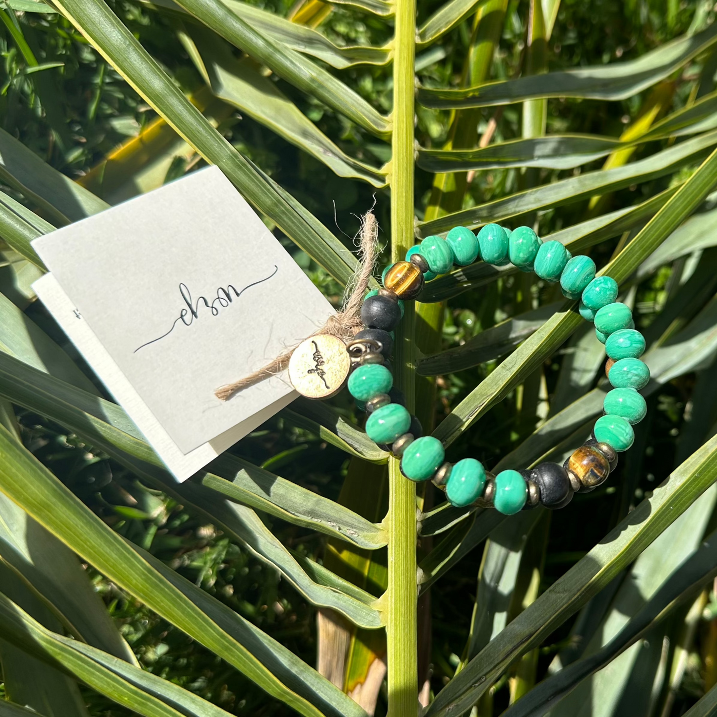 Teal & Brown Charm Bracelet