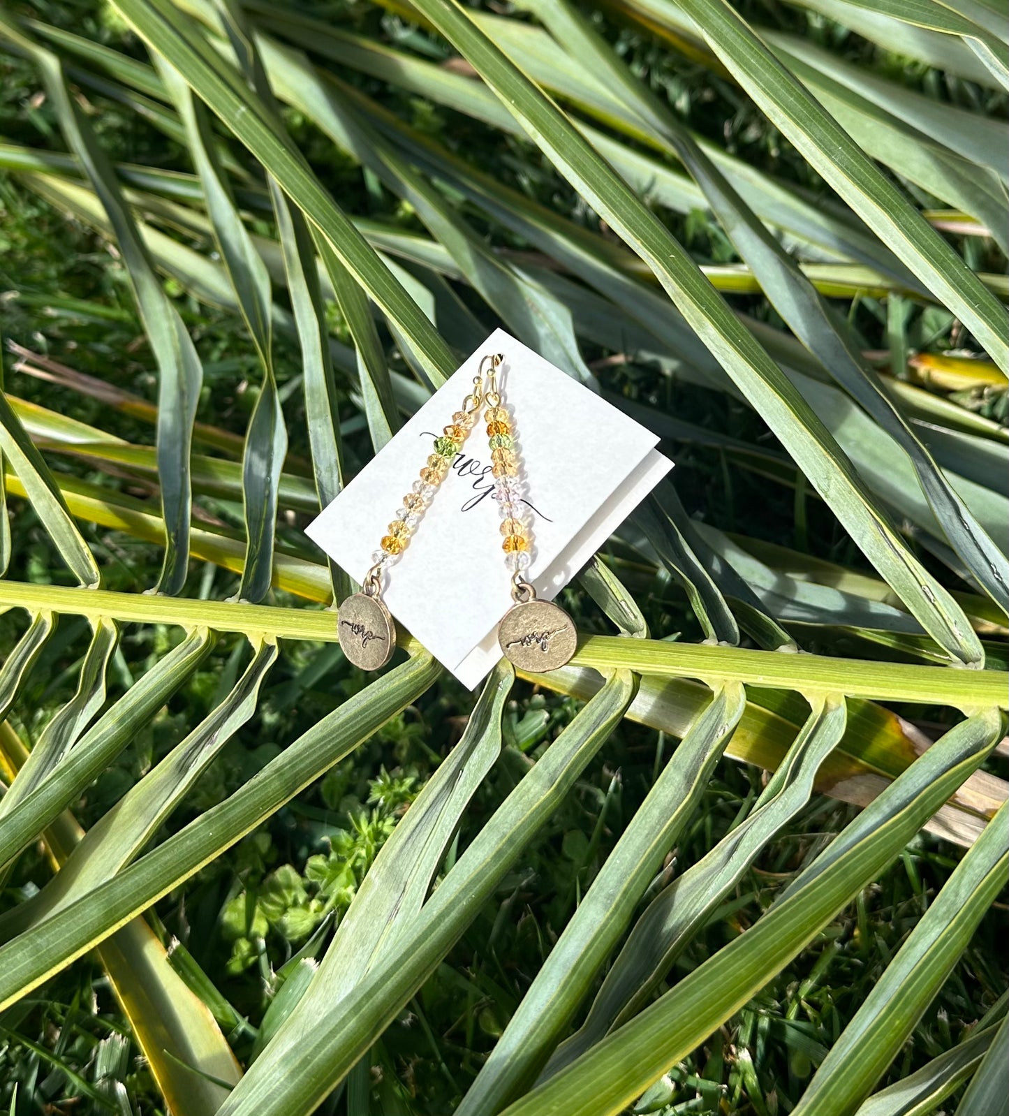 Gold & Lime Dangle Earring