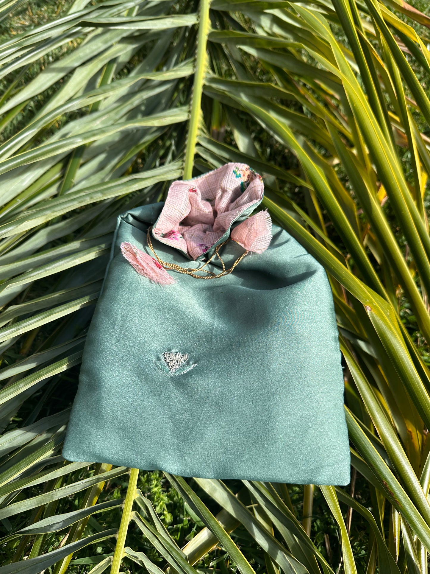 Teal Tie Bag