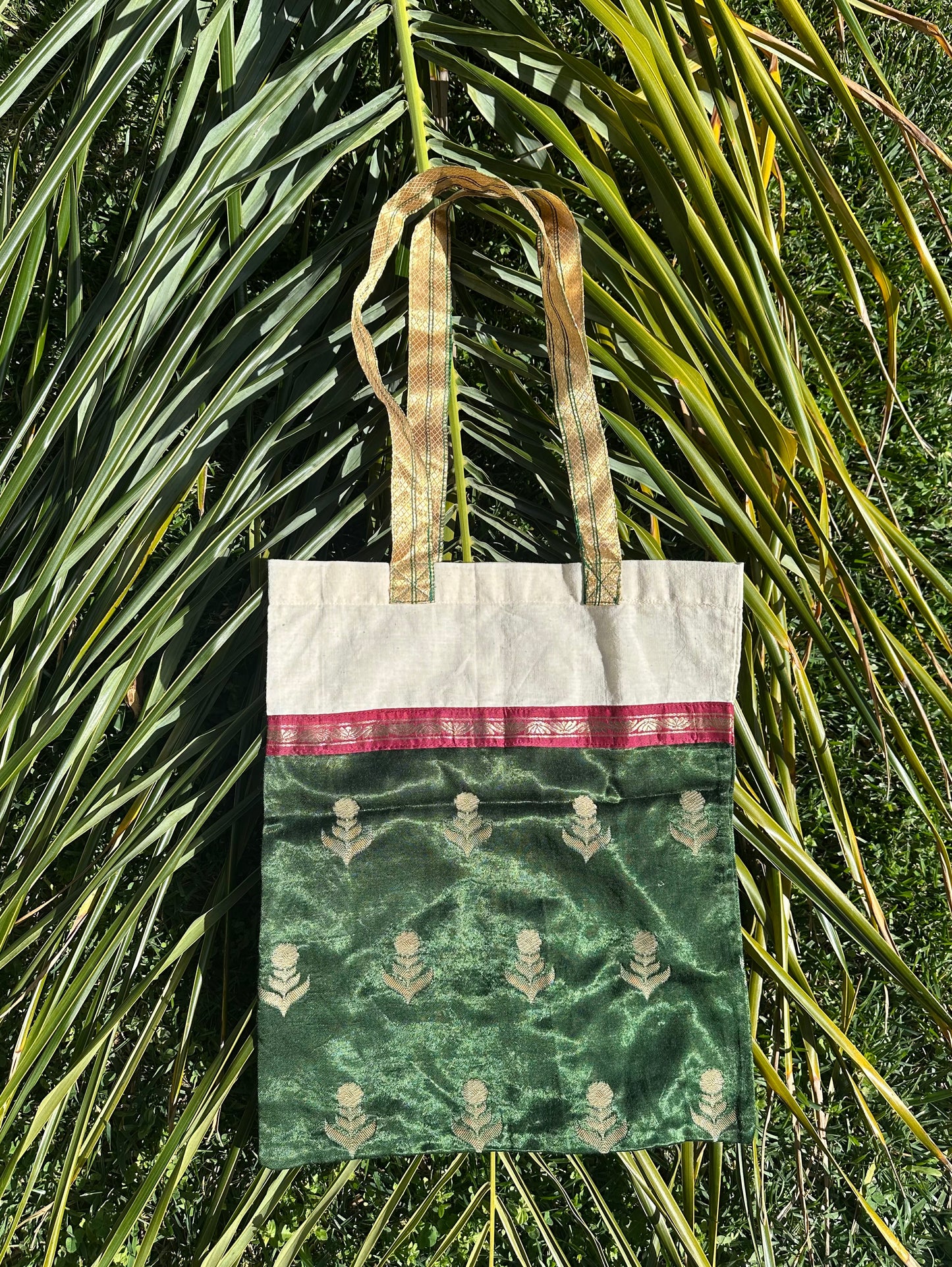 Emerald, Cream, & Gold Tote Bag