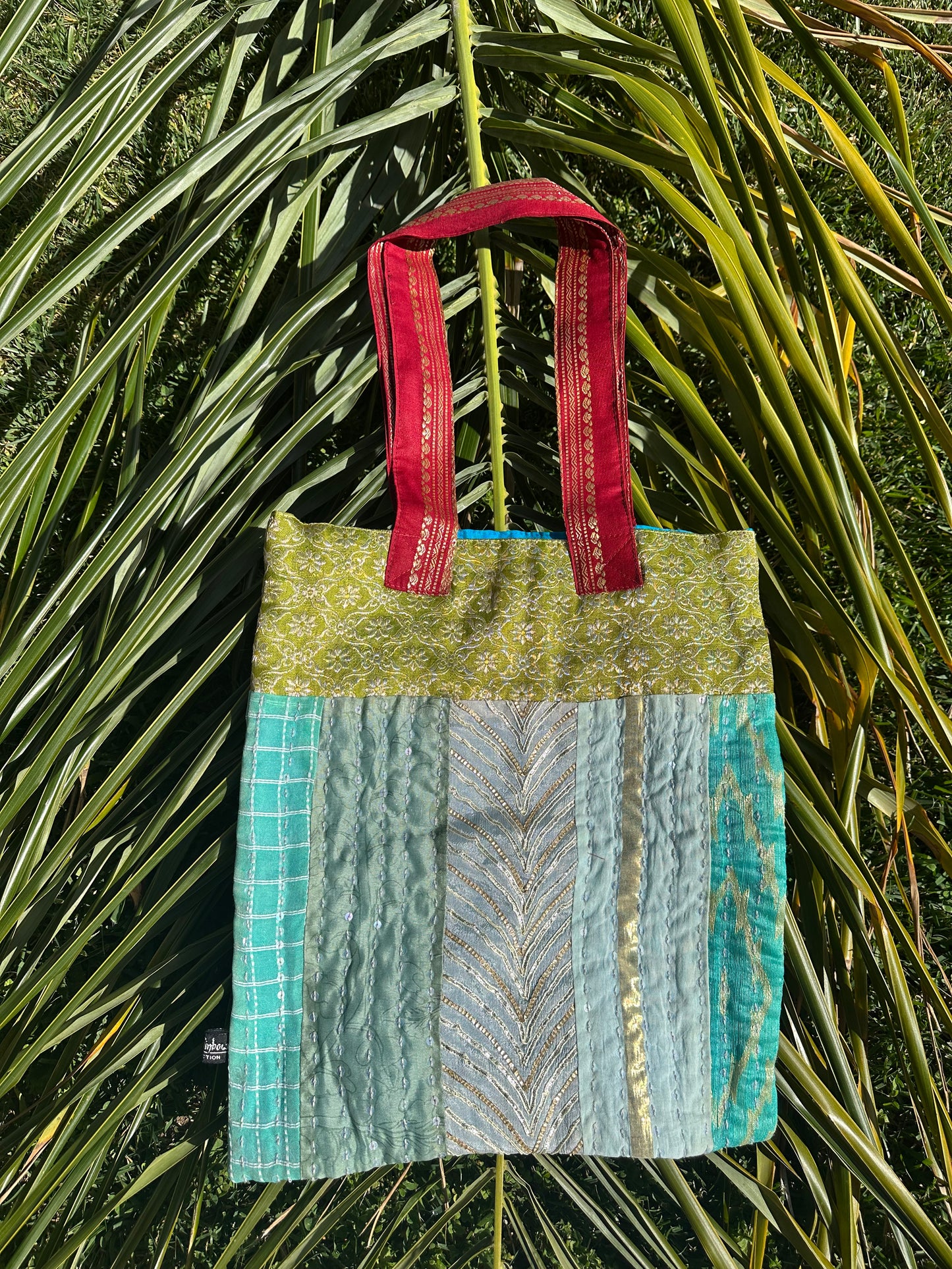 Teal, Lime & Gold Tote Bag