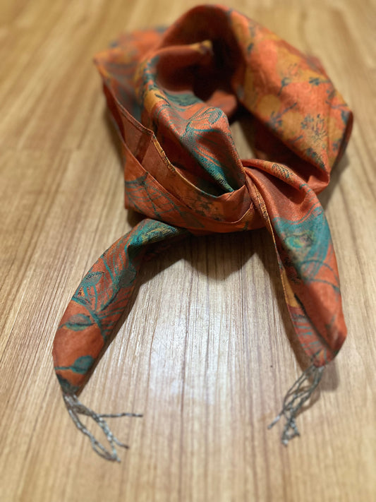 Orange & Teal Head Scarf