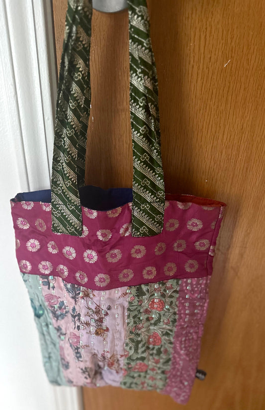 Pink Patchwork Tote Bag
