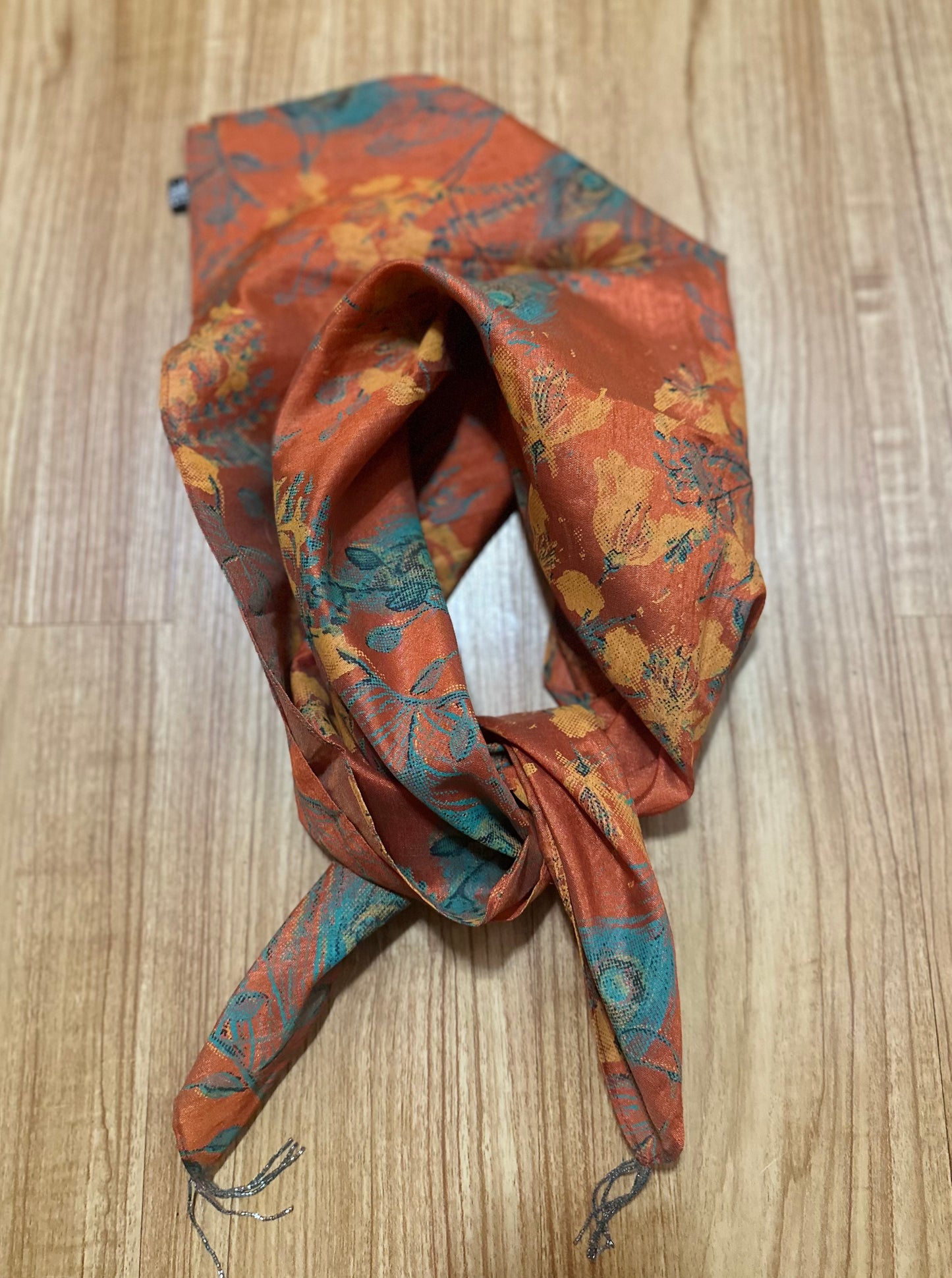 Orange & Teal Head Scarf