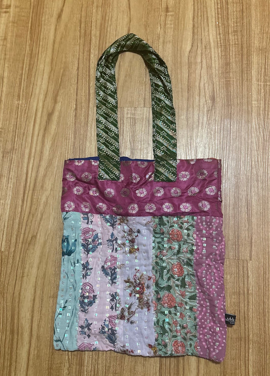 Pink Patchwork Tote Bag