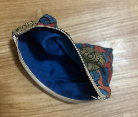 Red & Blue Floral Makeup Bag